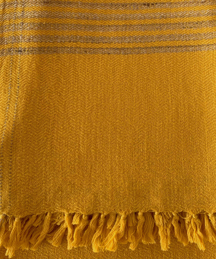 Yellow handwoven wool shawl