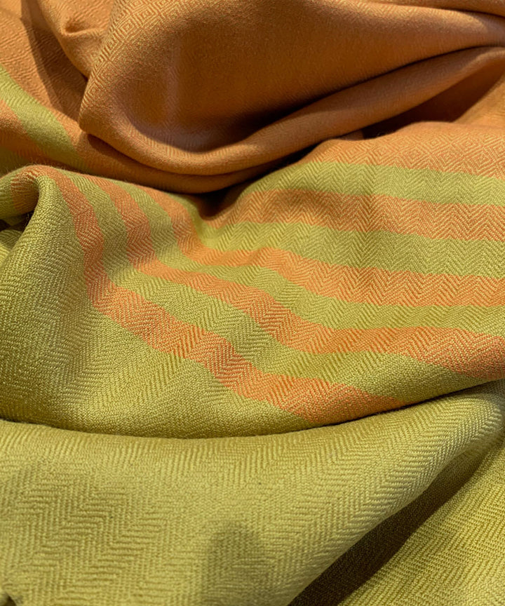 Orange and mustard handwoven wool shawl