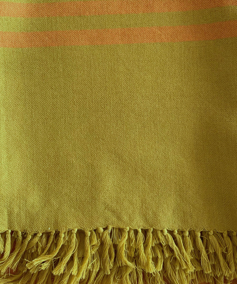 Orange and mustard handwoven wool shawl