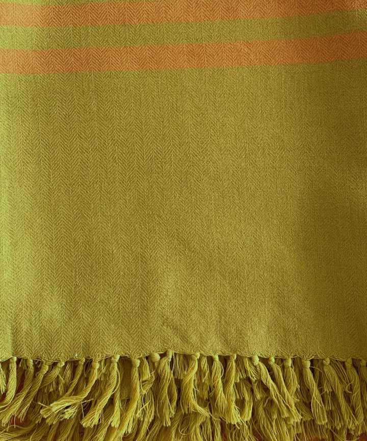 Orange and mustard handwoven wool shawl