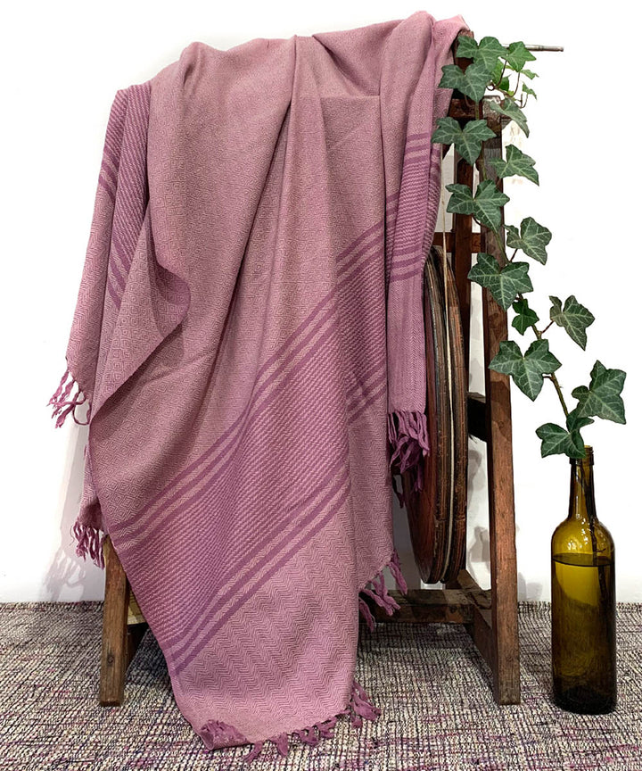 Pale mauve handwoven wool shawl