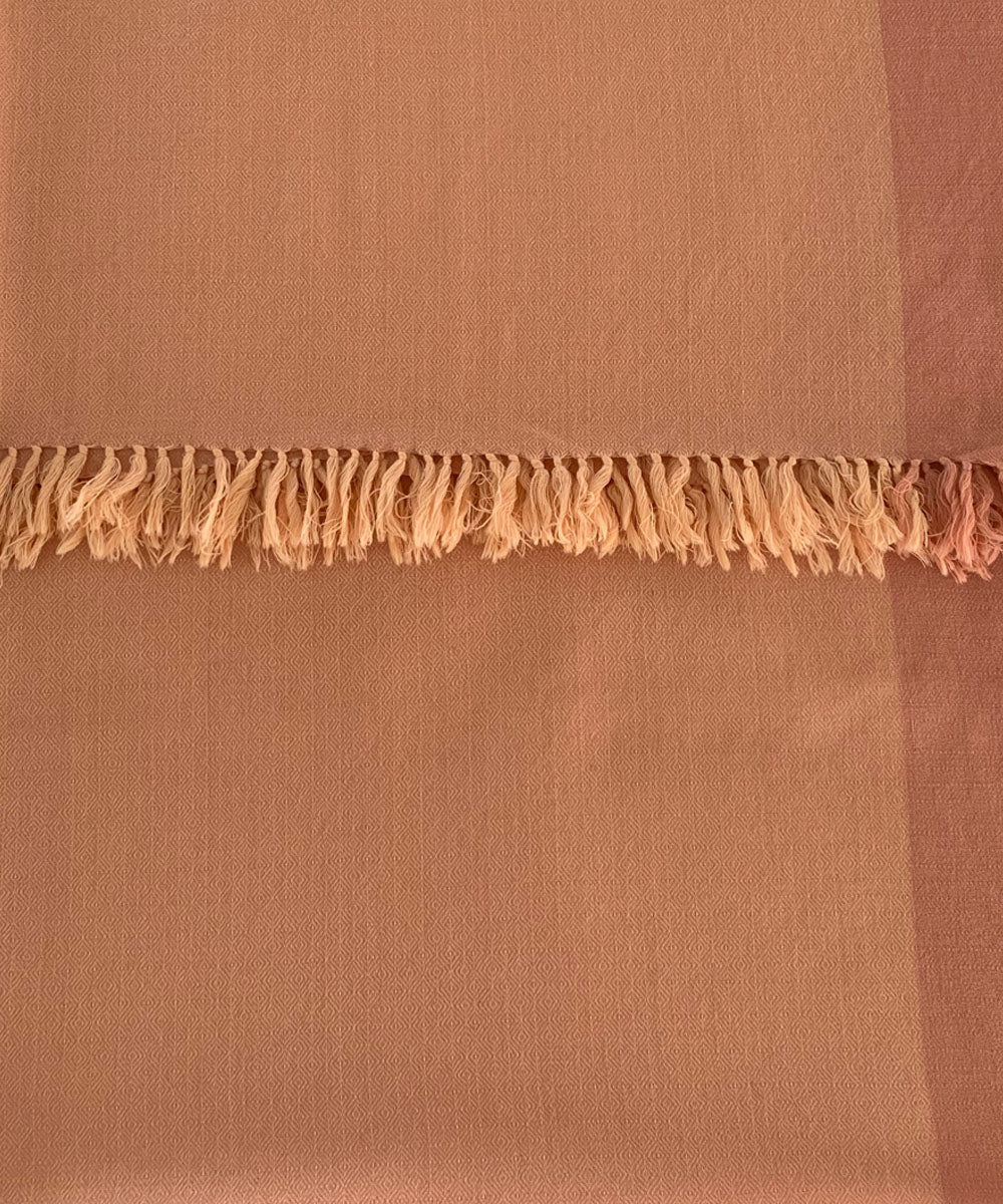 Light orange handwoven wool shawl