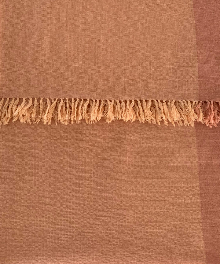 Light orange handwoven wool shawl