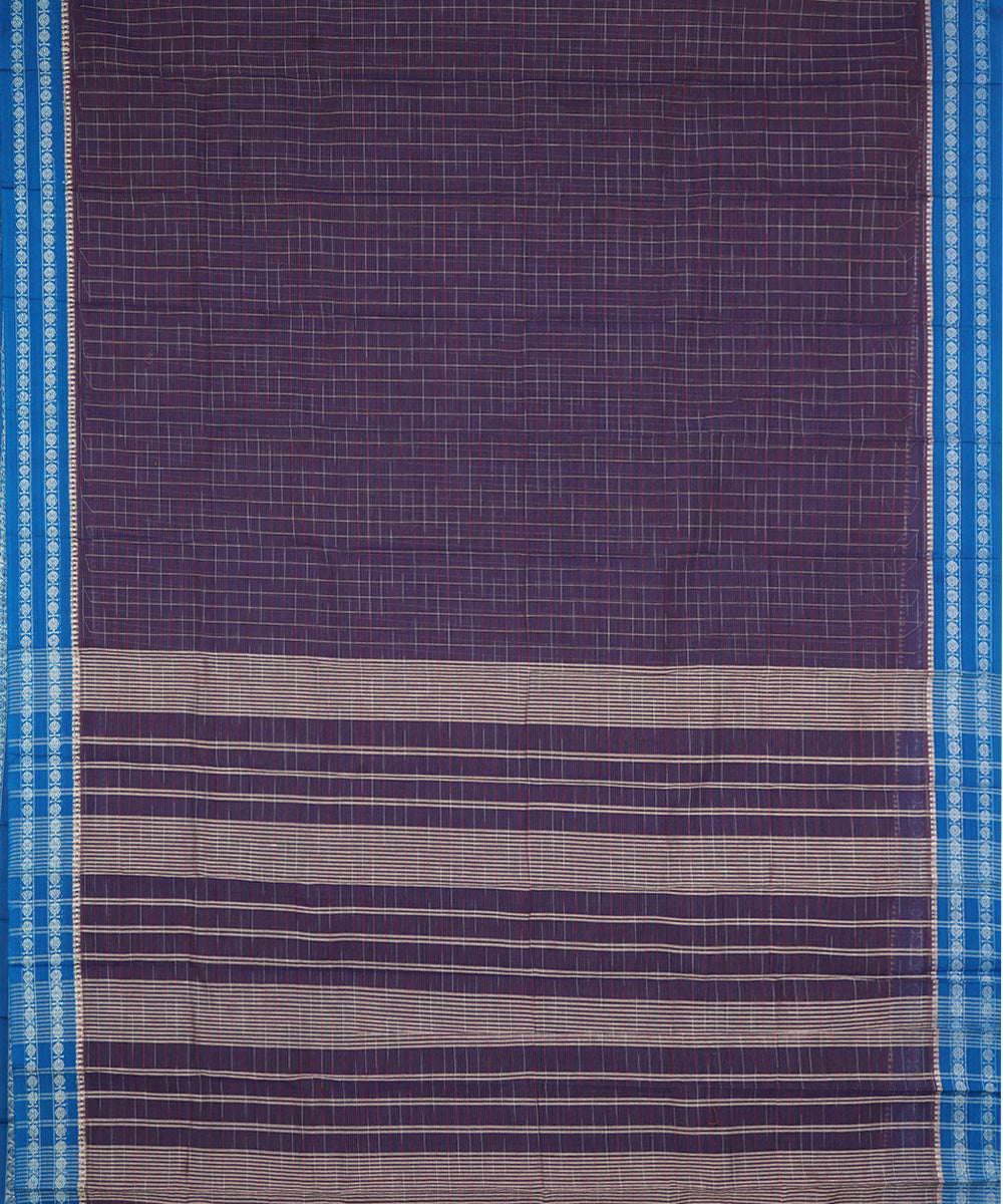 Purple blue cotton handwoven narayanapet saree