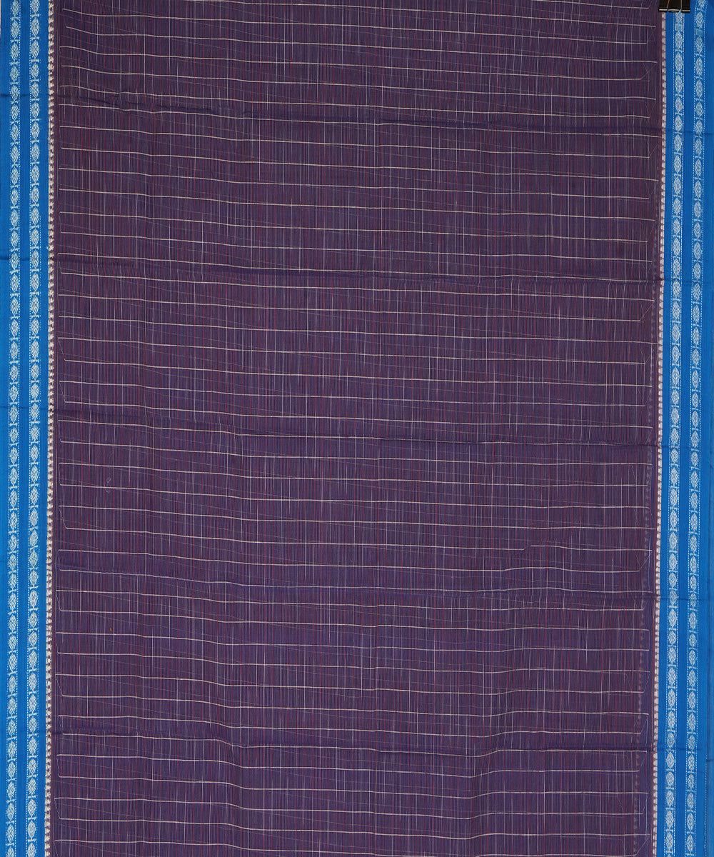 Purple blue cotton handwoven narayanapet saree