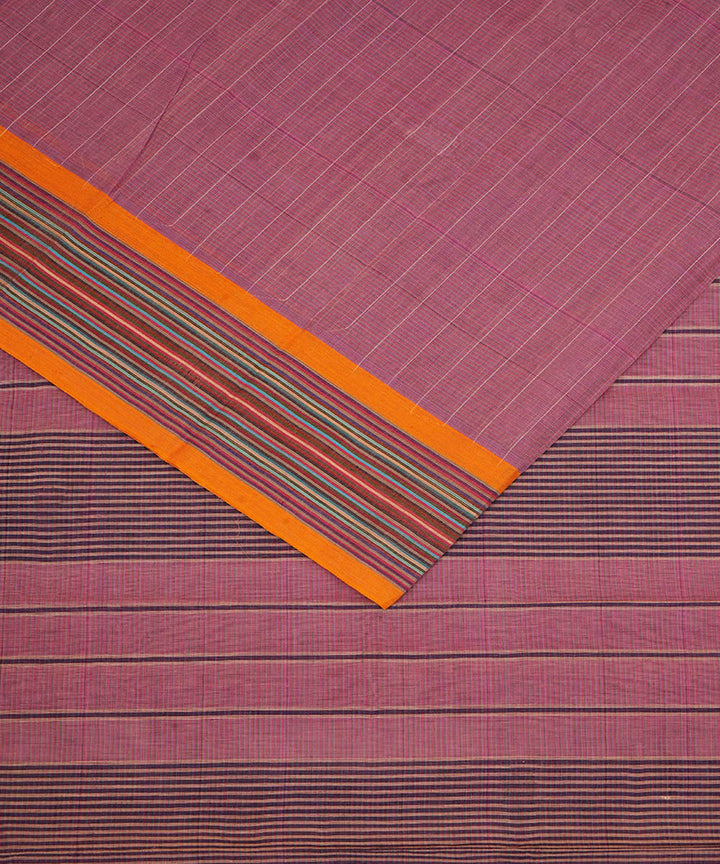Light mauve cotton handwoven narayanapet saree