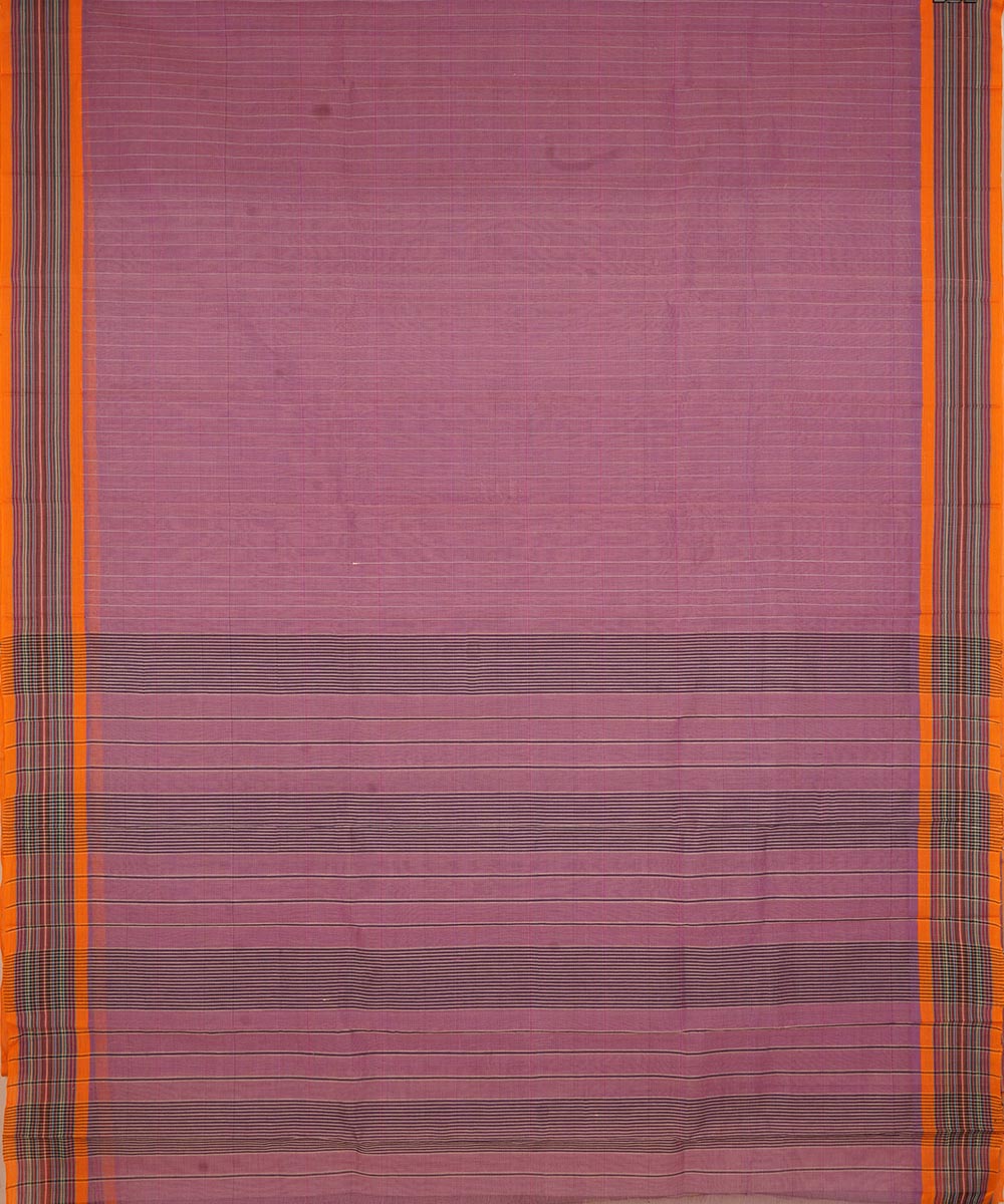 Light mauve cotton handwoven narayanapet saree