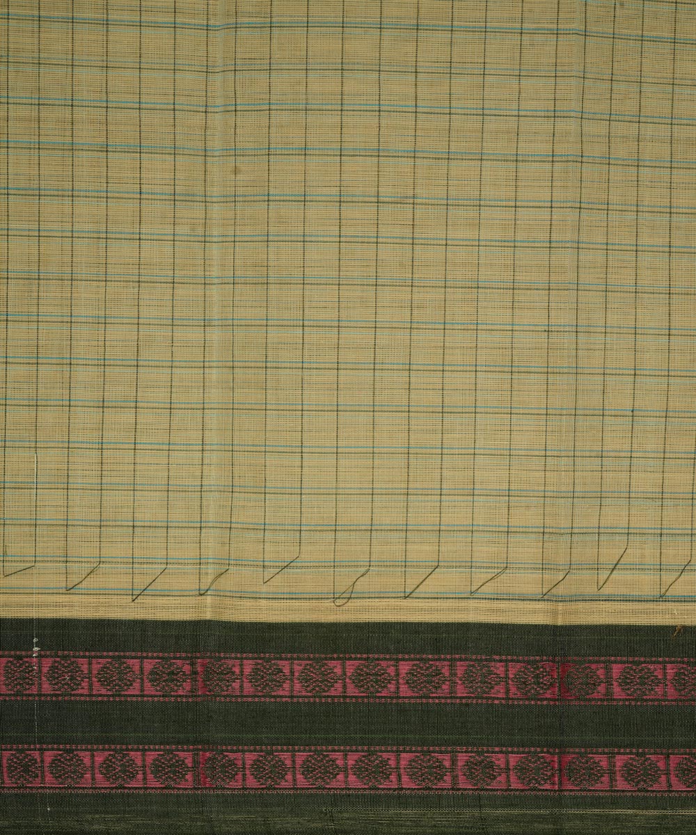 Light and dark green cotton handwoven narayanapet saree