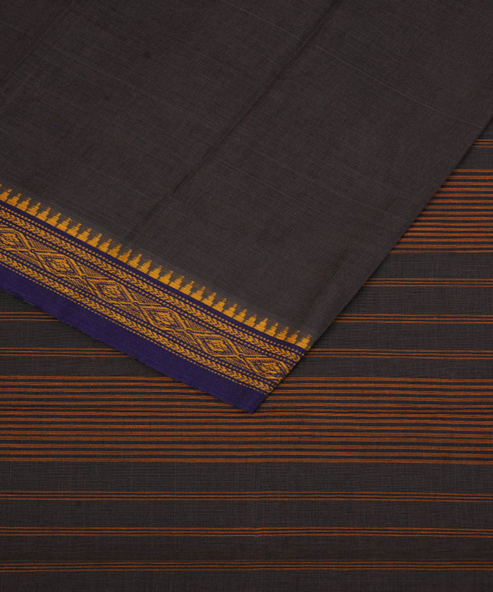 Ash grey cotton handwoven narayanapet saree