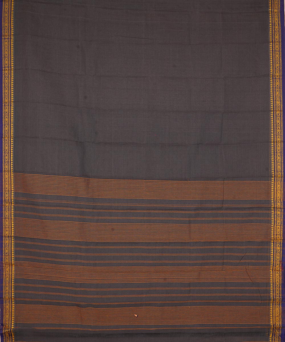 Ash grey cotton handwoven narayanapet saree