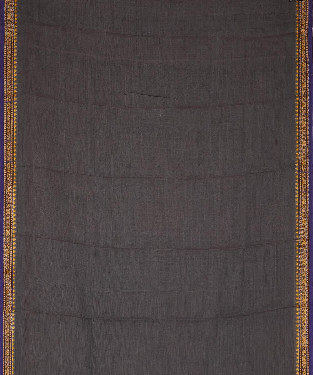 Ash grey cotton handwoven narayanapet saree