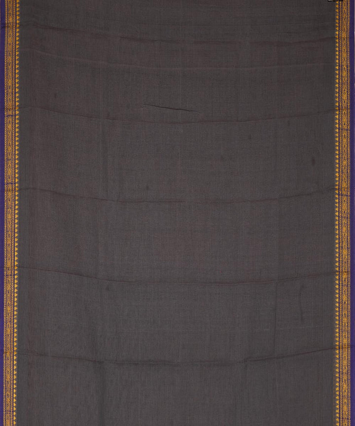 Ash grey cotton handwoven narayanapet saree