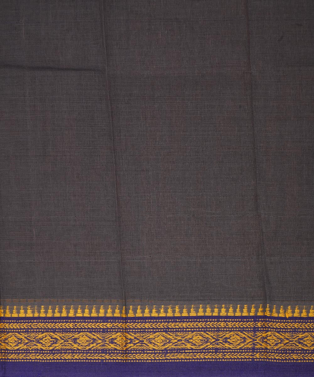 Ash grey cotton handwoven narayanapet saree