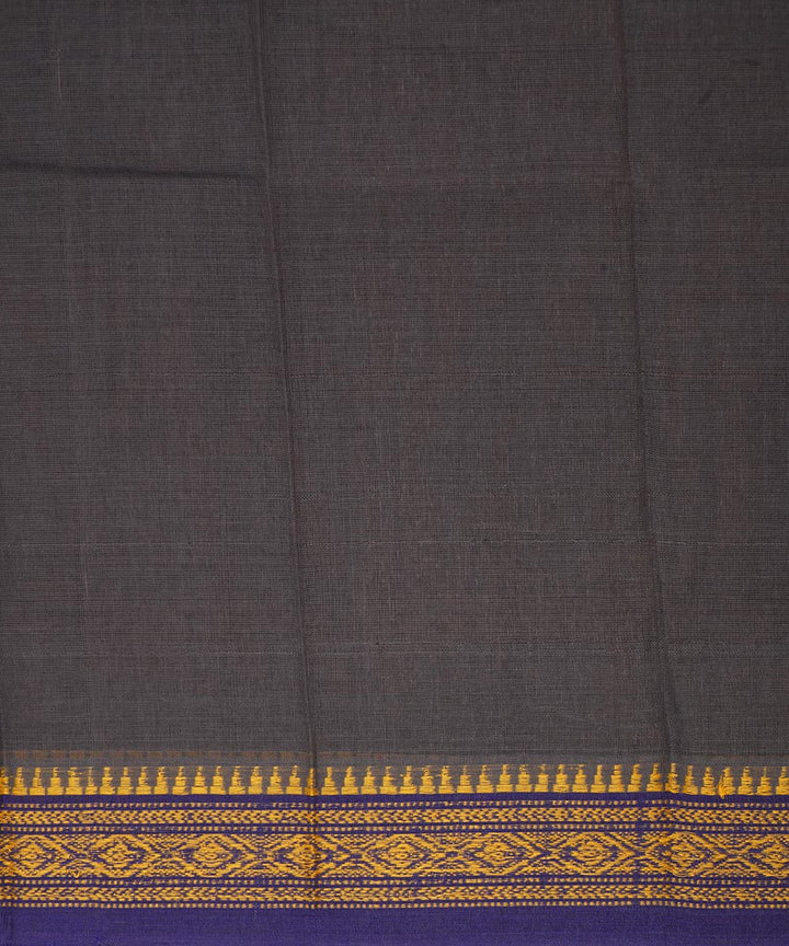 Ash grey cotton handwoven narayanapet saree
