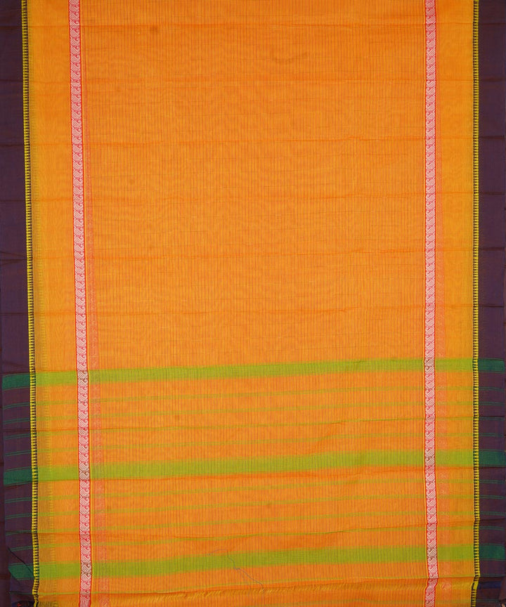 Yellow cotton handwoven narayanapet saree