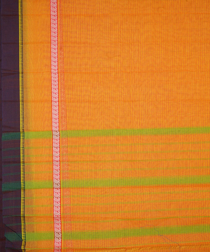 Yellow cotton handwoven narayanapet saree