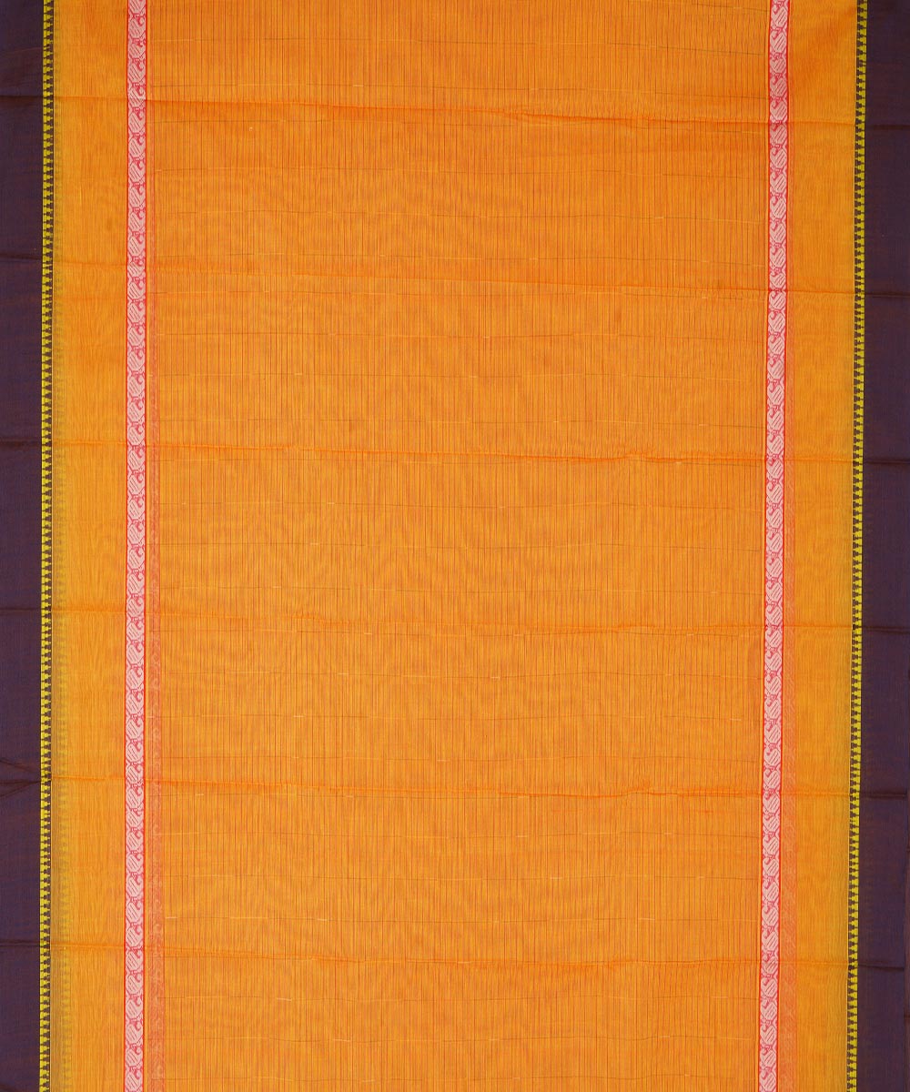 Yellow cotton handwoven narayanapet saree