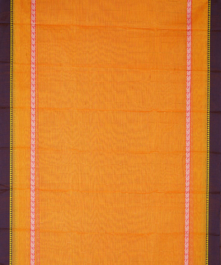 Yellow cotton handwoven narayanapet saree