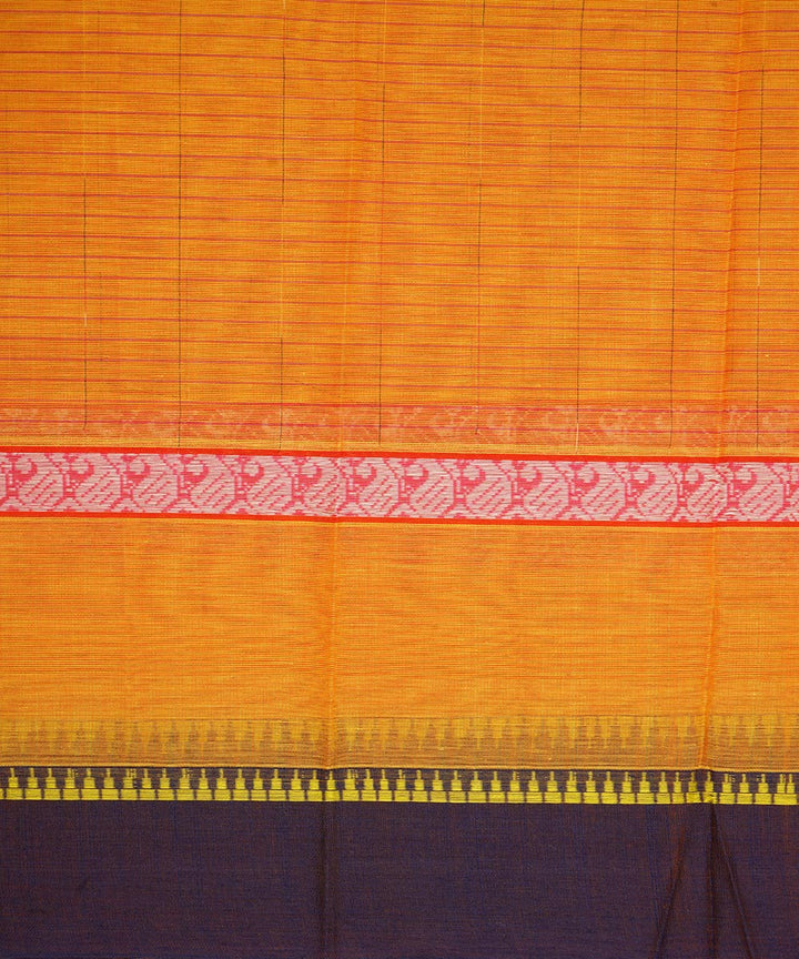 Yellow cotton handwoven narayanapet saree