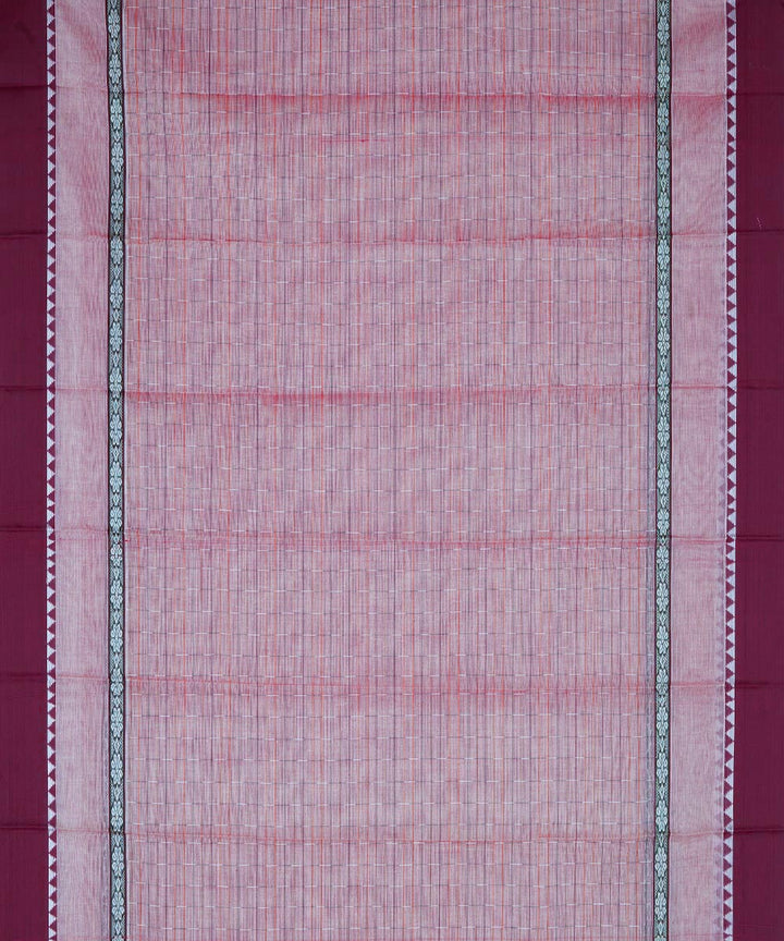 Peach maroon cotton handloom narayanapet saree