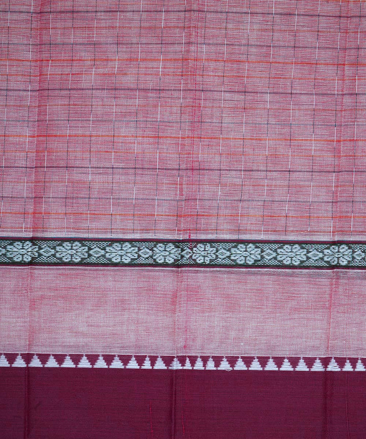 Peach maroon cotton handloom narayanapet saree