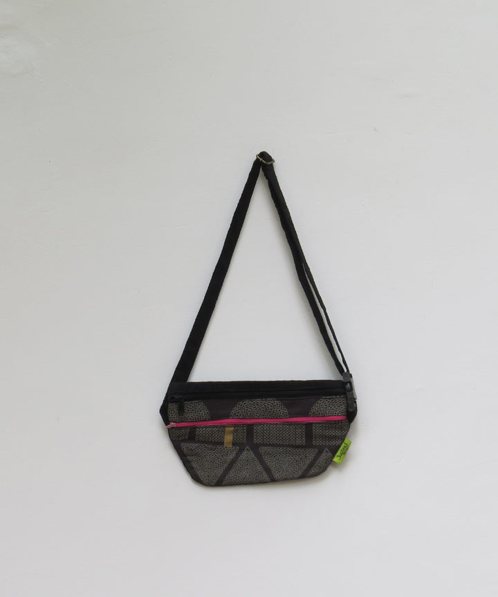 Black grey handcrafted cotton bag