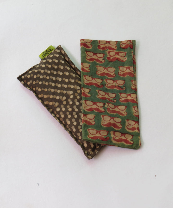 Green grey handcrafted canvas cloth heat pad(Small)