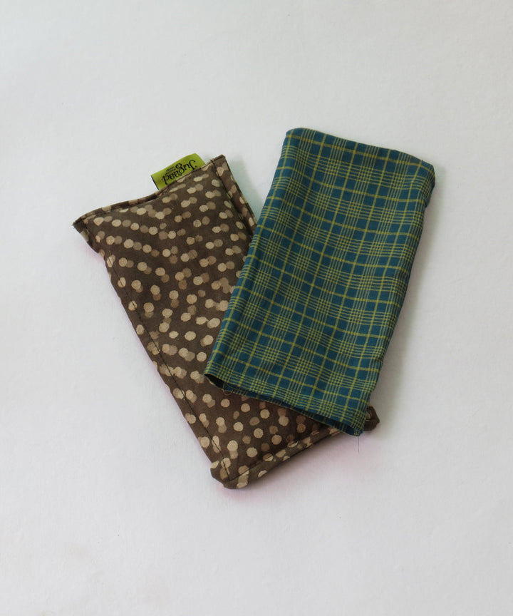 Blue grey handcrafted canvas cloth heat pad(Small)