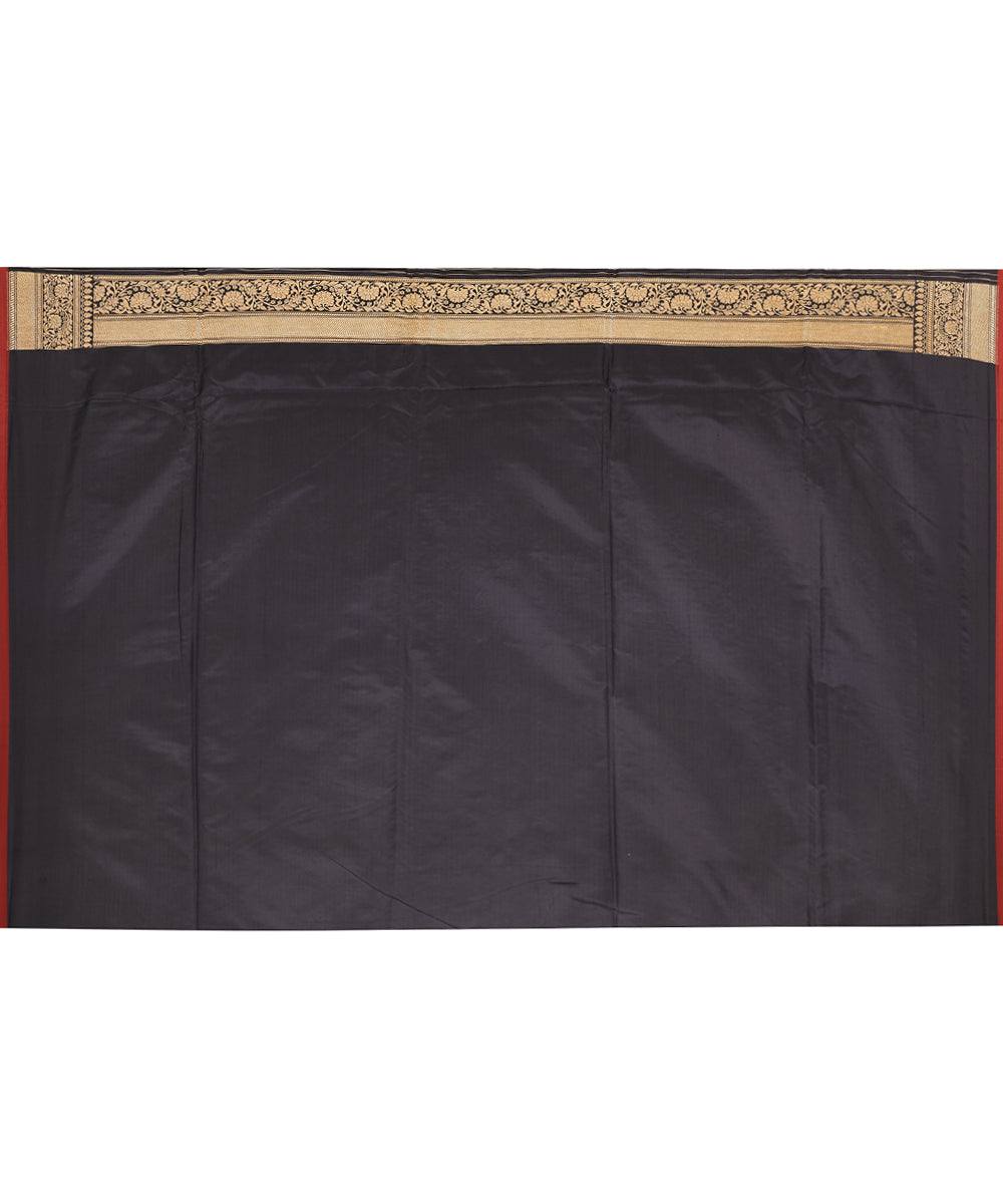 Black handwoven banarasi silk saree