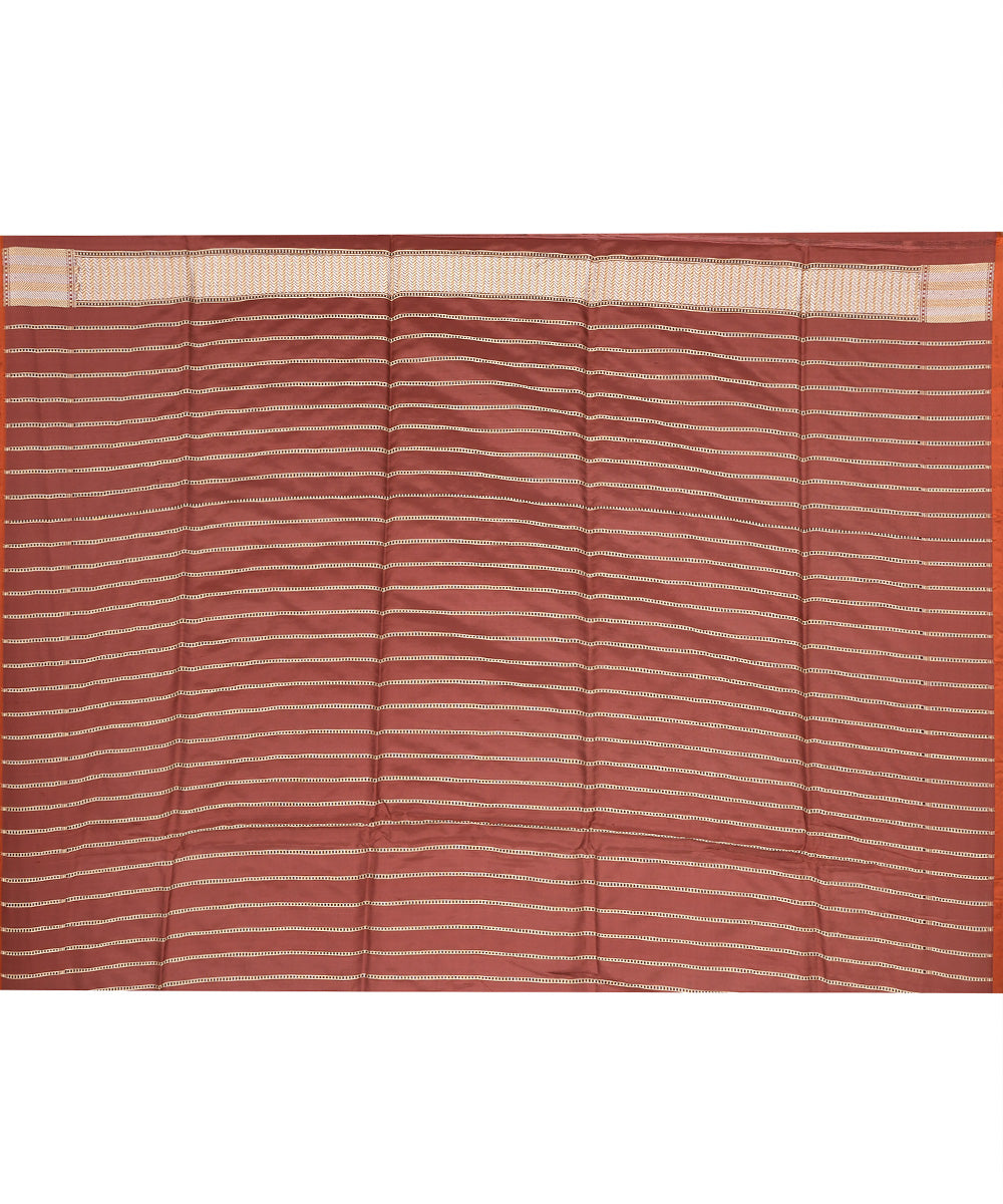 Brown handwoven banarasi silk saree