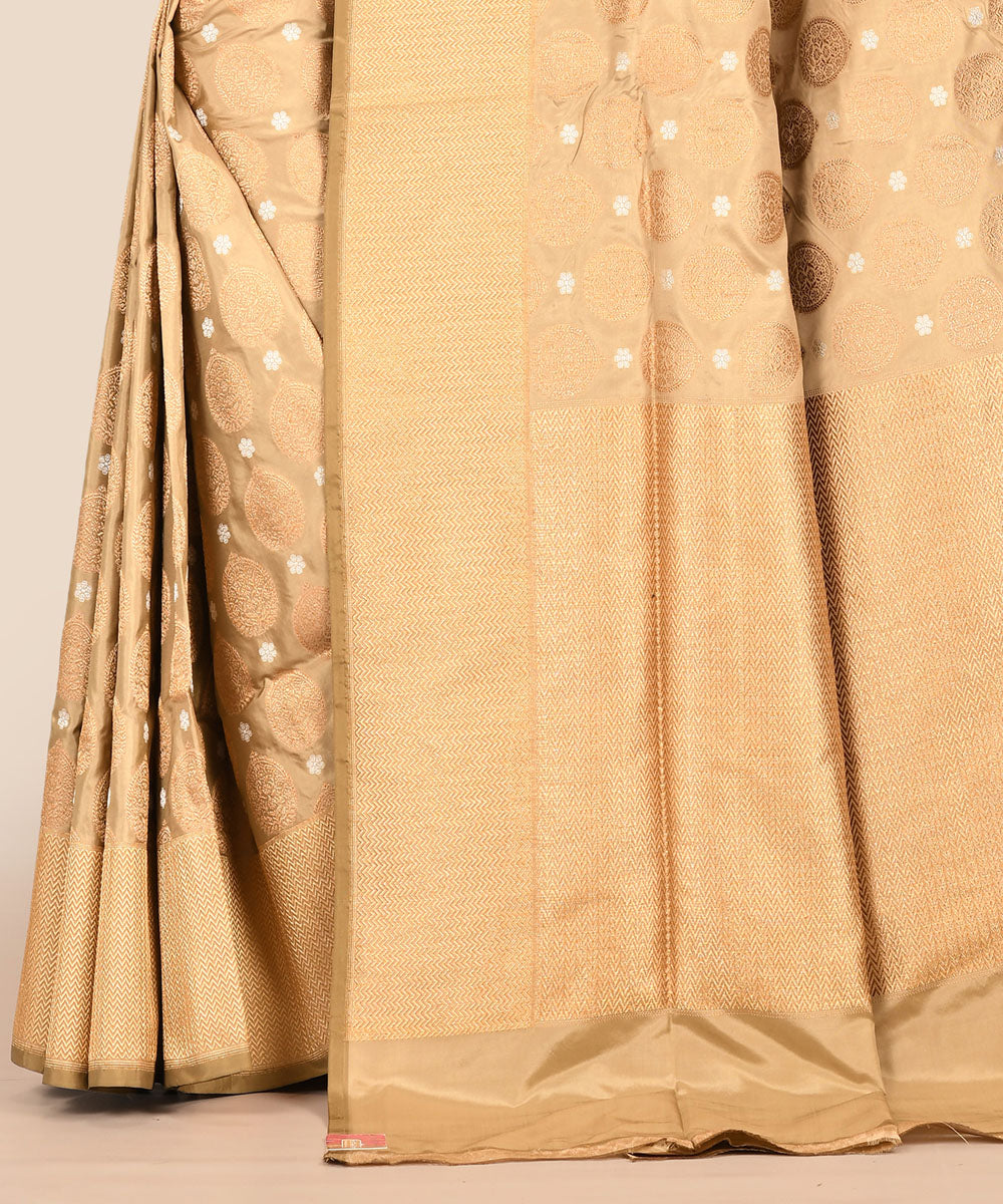 Gold handwoven banarasi silk saree