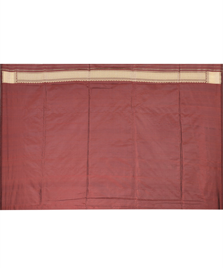 Gold with brown handwoven banarasi silk saree