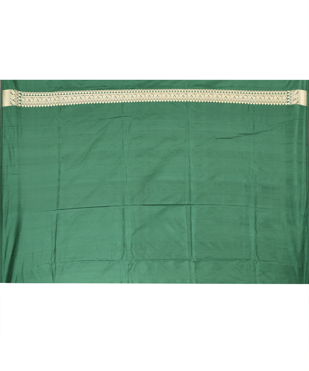 Dark green handwoven banarasi silk saree