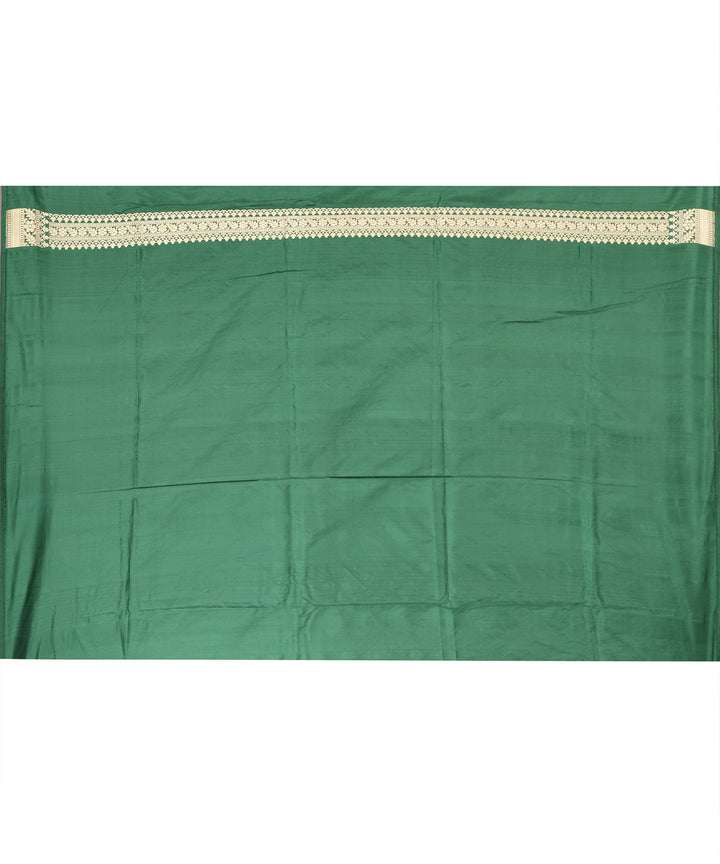 Dark green handwoven banarasi silk saree