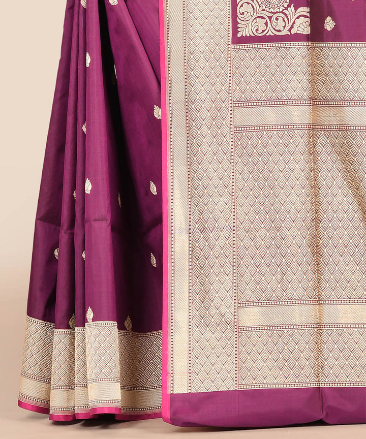 Light purple handwoven banarasi silk saree