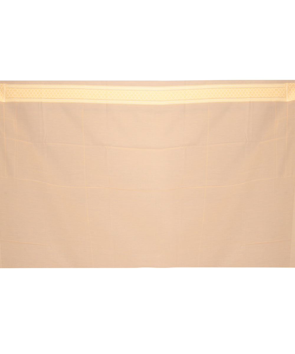 Beige handwoven banarasi silk saree