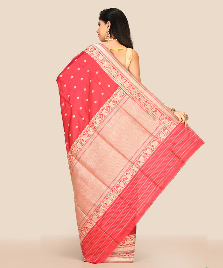 Red hand woven banarasi silk saree