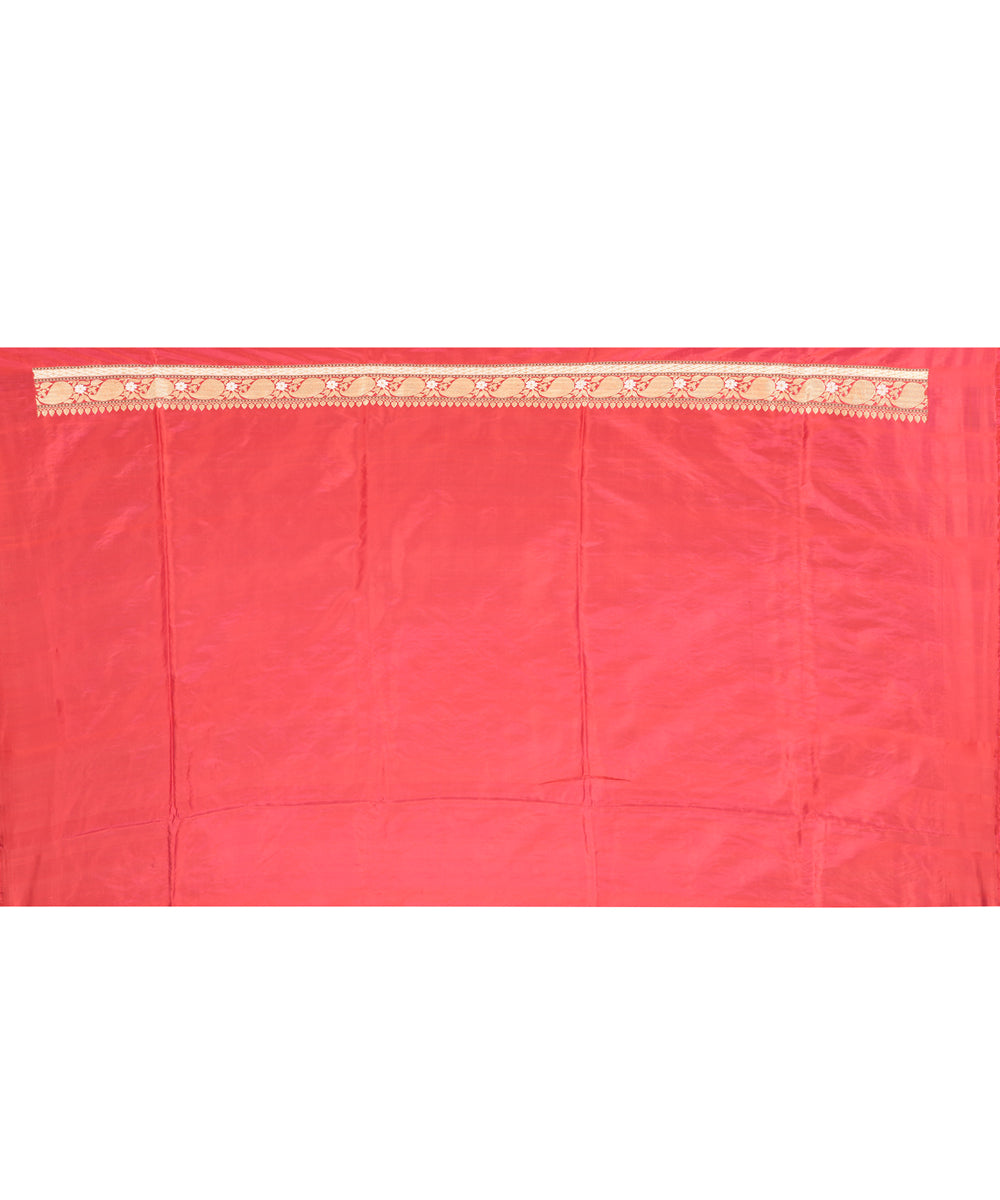 Brick red handwoven banarasi silk saree