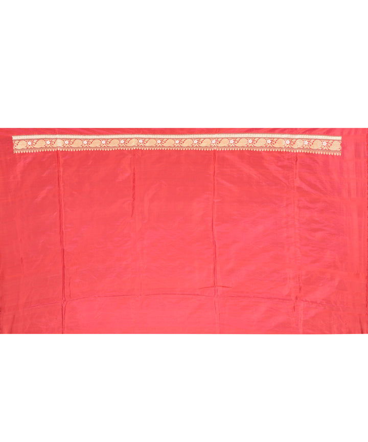 Brick red handwoven banarasi silk saree