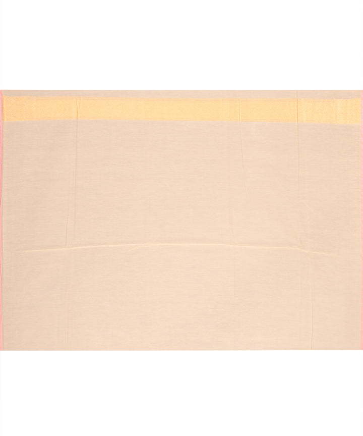 Cream handwoven banarasi silk saree