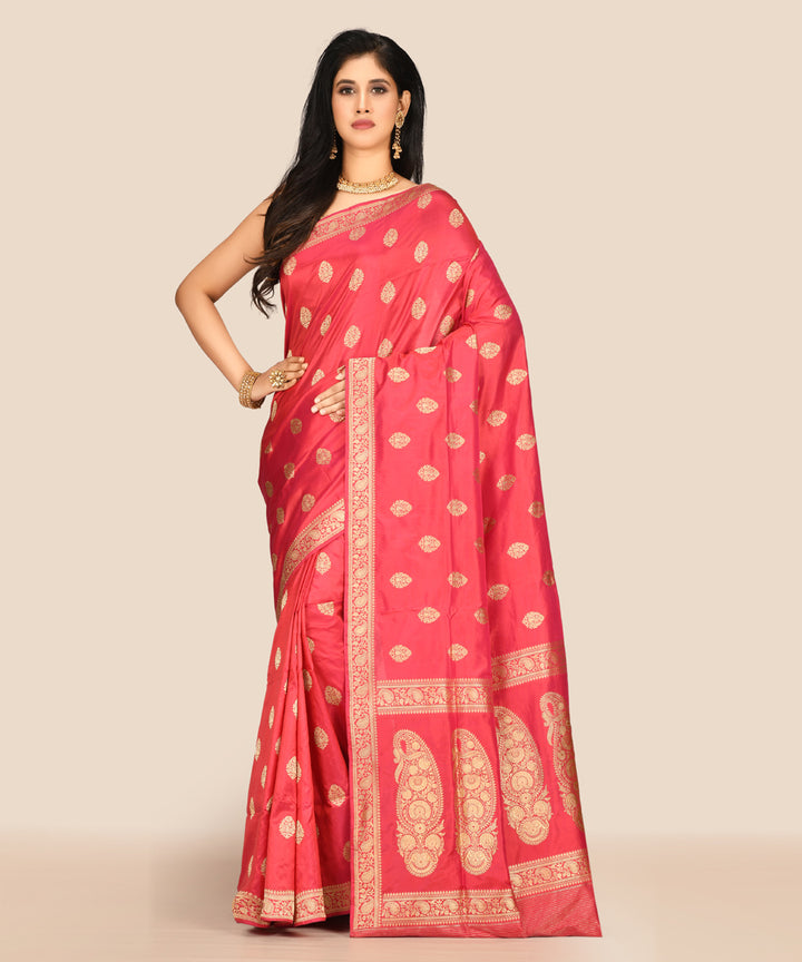 Red handloom banarasi silk saree