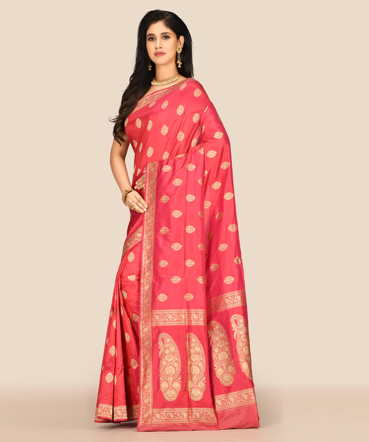 Red handloom banarasi silk saree