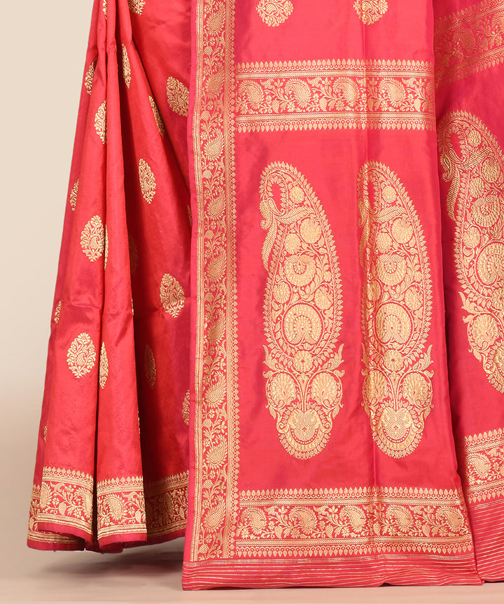 Red handloom banarasi silk saree