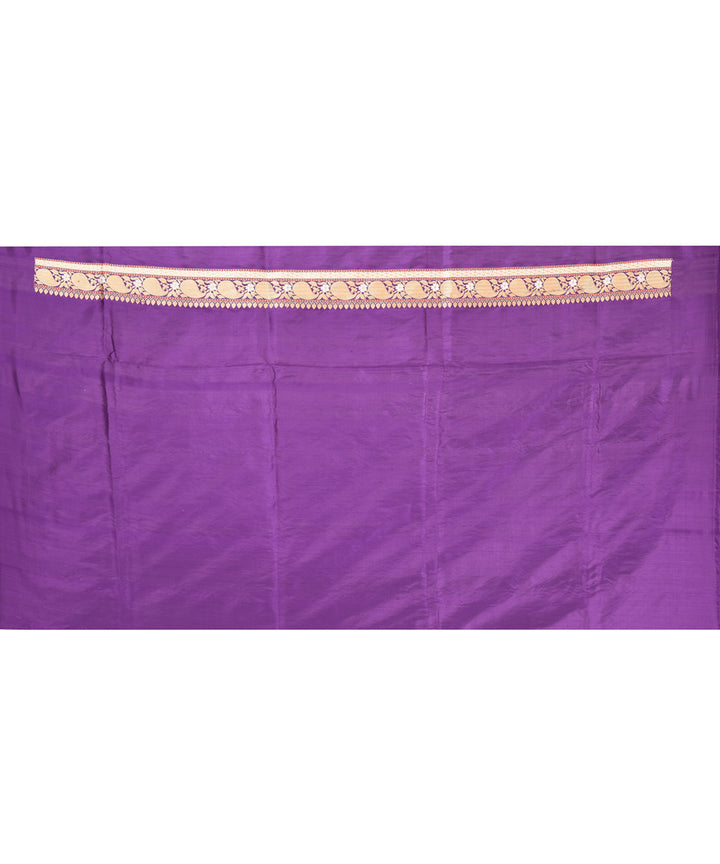 Purple handloom banarasi silk saree