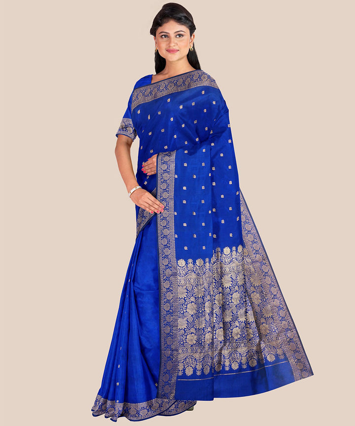 Blue handloom banarasi silk saree