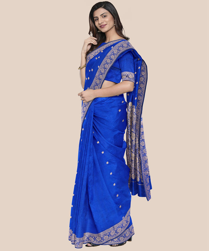 Blue handloom banarasi silk saree