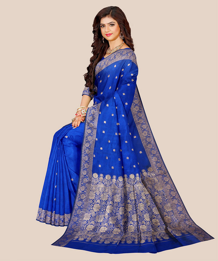 Blue handloom banarasi silk saree