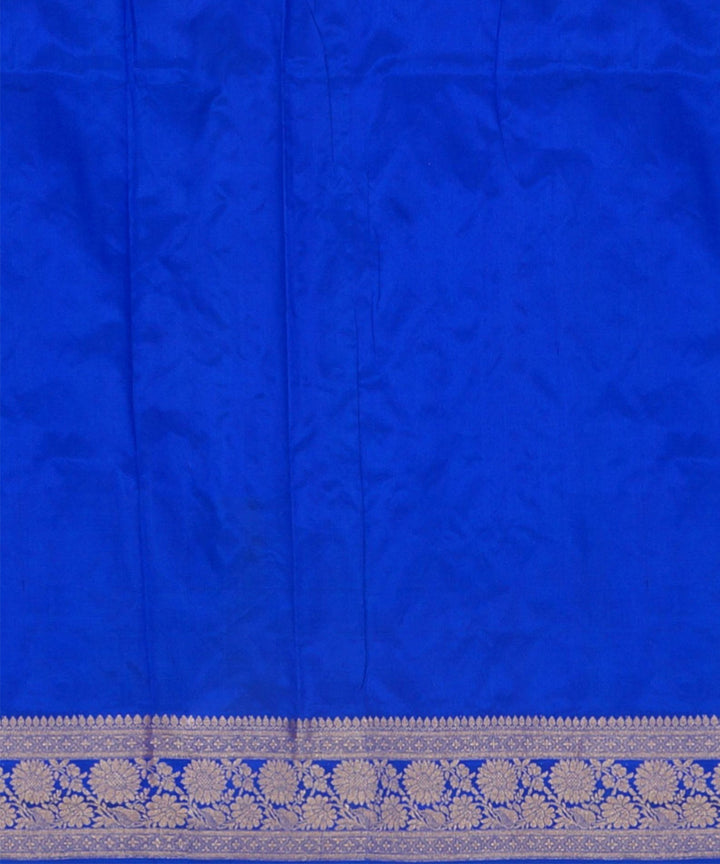 Dark blue handloom banarasi silk saree