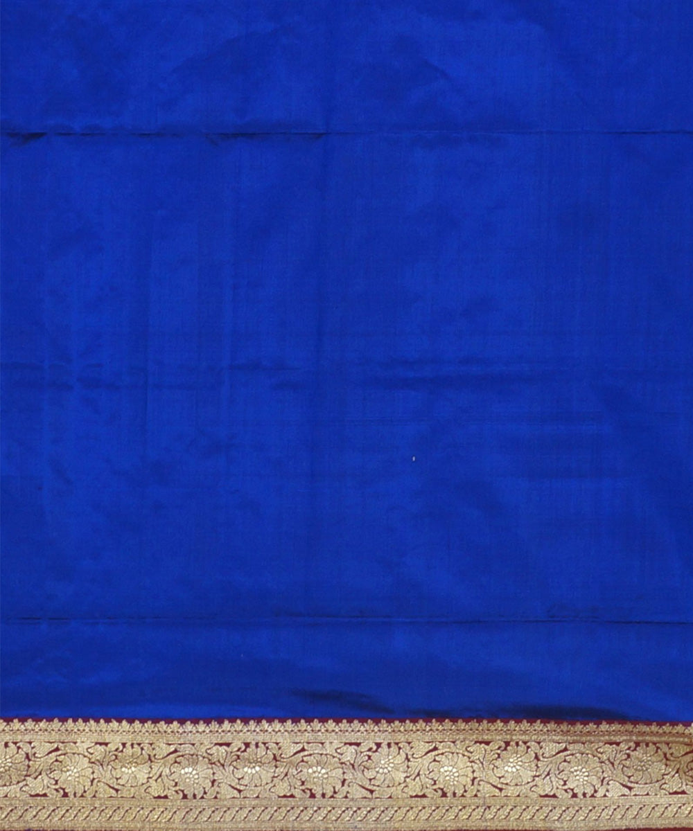 Dark blue hand loom banarasi silk saree