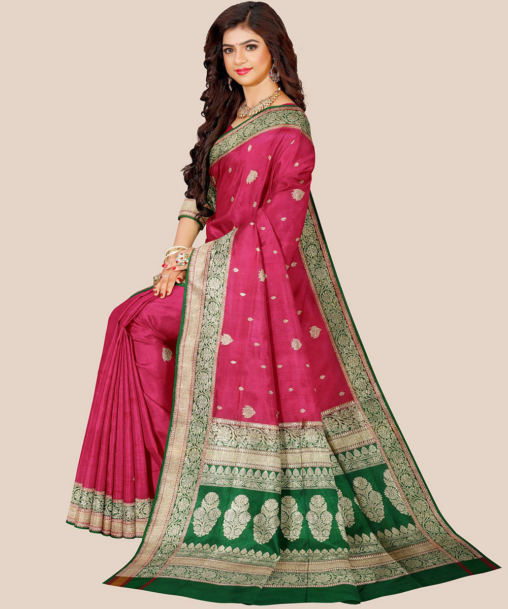 Maroon handloom banarasi silk saree